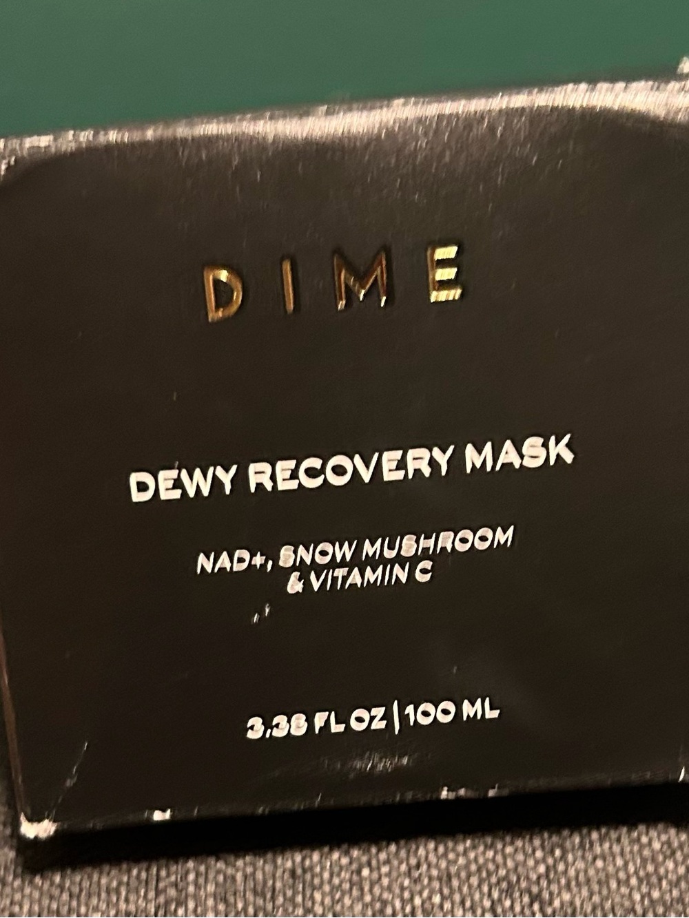 DIME Dewy Recovery Mask - Black (NAD+, Snow Mushroom & Vitamin C)